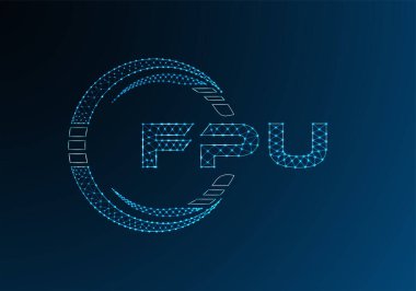FPU düşük poli harfli logo vektör tasarımı. FPU düşük polyester logo tasarımı. Düşük polyester logo.