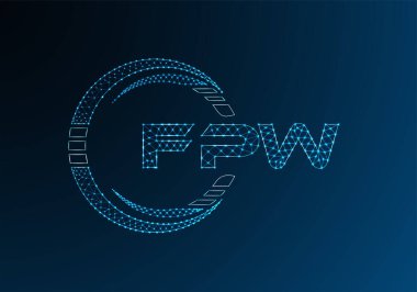 FPW düşük poli harfli logo vektör tasarımı. FPW düşük polyester logo tasarımı. Düşük polyester logo.