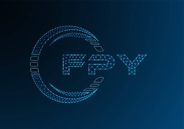 FPY düşük poli harfli logo vektör tasarımı. FPY düşük polyester logo tasarımı. Düşük polyester logo.