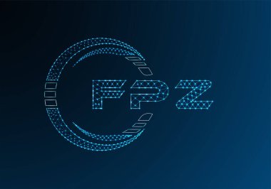 FPZ düşük poli harfli logo vektör tasarımı. FPZ düşük polyester logo tasarımı. Düşük polyester logo.