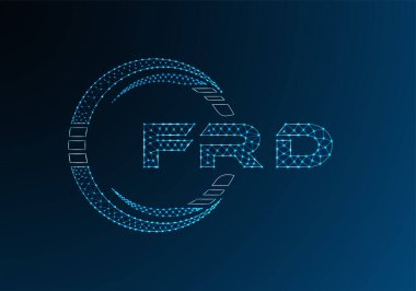 FRD düşük poli harfli logo vektör tasarımı. FRD düşük polyester logo tasarımı. Düşük polyester logo.