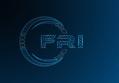 FRI düşük poli harfli logo vektör tasarımı. FRI düşük polyester logo tasarımı. Düşük polyester logo.