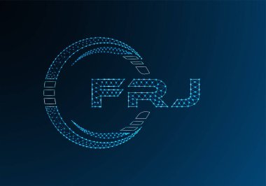 FRJ düşük poli harfli logo vektör tasarımı. FRJ düşük polyester logo tasarımı. Düşük polyester logo.