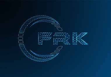 FRK düşük poli harfli logo vektör tasarımı. FRK alt poli logo tasarımı. Düşük polyester logo.
