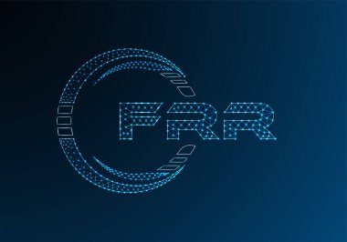 FRR düşük poli harfli logo vektör tasarımı. FRR düşük poli logo tasarımı. Düşük polyester logo.