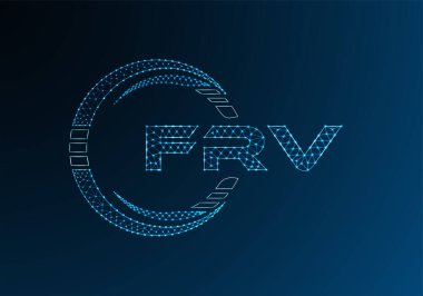 FRV düşük poli harfli logo vektör tasarımı. FRV düşük polyester logo tasarımı. Düşük polyester logo.