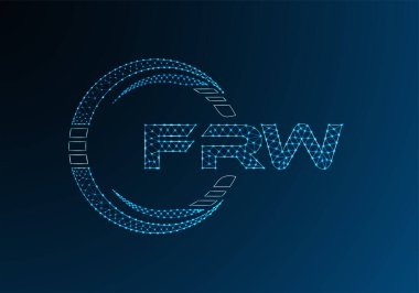 FRW düşük poli harfli logo vektör tasarımı. FRW düşük polyester logo tasarımı. Düşük polyester logo.