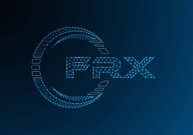 FRX düşük poli harfli logo vektör tasarımı. FRX düşük poli logo tasarımı. Düşük polyester logo.