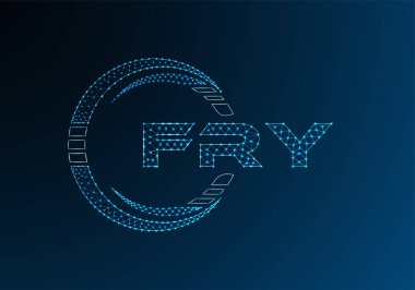 FRY düşük poli harfli logo vektör tasarımı. FRY düşük polyester logo tasarımı. Düşük polyester logo.
