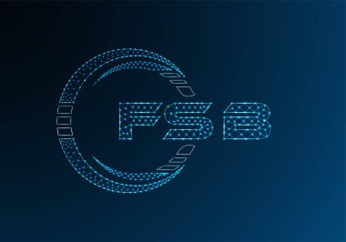 FSB düşük poli harfli logo vektör tasarımı. FSB düşük polyester logo tasarımı. Düşük polyester logo.