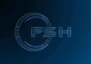 FSH düşük poli harfli logo vektör tasarımı. FSH düşük polyester logo tasarımı. Düşük polyester logo.