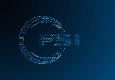 FSI düşük poli harfli logo vektör tasarımı. FSI düşük poli logo tasarımı. Düşük polyester logo.