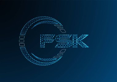 FSK düşük poli harfli logo vektör tasarımı. FSK düşük polyester logo tasarımı. Düşük polyester logo.