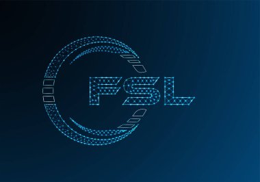 FSL düşük poli harfli logo vektör tasarımı. FSL düşük polyester logo tasarımı. Düşük polyester logo.