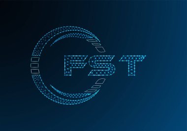 FST düşük poli harfli logo vektör tasarımı. FST düşük polyester logo tasarımı. Düşük polyester logo.