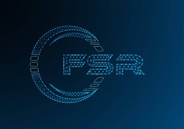 FSR düşük poli harfli logo vektör tasarımı. FSR düşük polyester logo tasarımı. Düşük polyester logo.