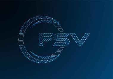 FSV düşük poli harfli logo vektör tasarımı. FSV düşük polyester logo tasarımı. Düşük polyester logo.