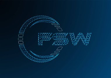 FSW düşük poli harfli logo vektör tasarımı. FSW düşük polyester logo tasarımı. Düşük polyester logo.