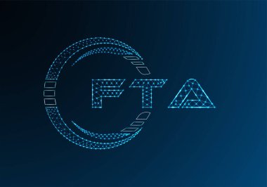 FTA düşük poli harfli logo vektör tasarımı. FTA düşük polyester logo tasarımı. Düşük polyester logo.