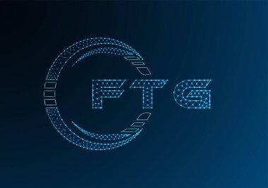 FTG düşük poli harfli logo vektör tasarımı. FTG düşük polyester logo tasarımı. Düşük polyester logo.