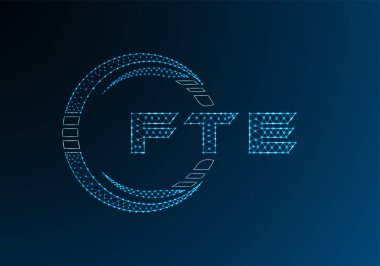 FTE düşük poli harfli logo vektör tasarımı. FTE düşük polyester logo tasarımı. Düşük polyester logo.
