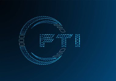 FTI düşük poli harfli logo vektör tasarımı. FTI düşük polyester logo tasarımı. Düşük polyester logo.