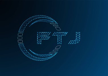 FTJ düşük poli harfli logo vektör tasarımı. FTJ düşük polyester logo tasarımı. Düşük polyester logo.