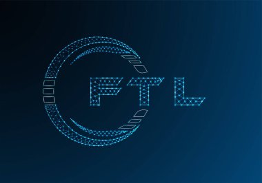 FTL düşük poli harfli logo vektör tasarımı. FTL düşük polyester logo tasarımı. Düşük polyester logo.