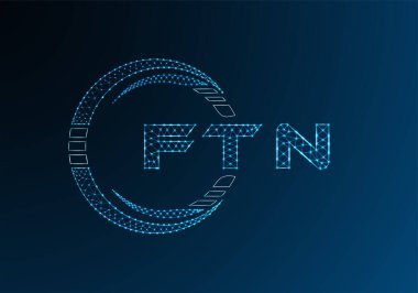 FTN düşük poli harfli logo vektör tasarımı. FTN düşük polyester logo tasarımı. Düşük polyester logo.