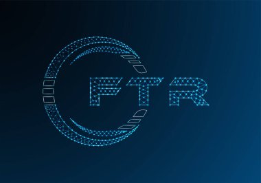 FTR düşük poli harfli logo vektör tasarımı. FTR düşük polyester logo tasarımı. Düşük polyester logo.
