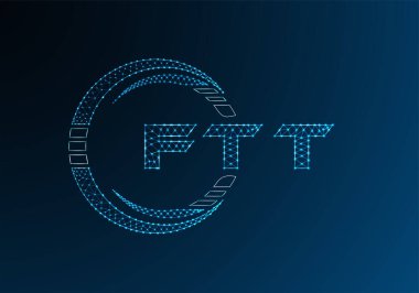 FTT düşük poli harfli logo vektör tasarımı. FTT alt polyester logo tasarımı. Düşük polyester logo.