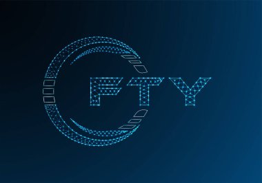 FTY düşük poli harfli logo vektör tasarımı. FTY düşük polyester logo tasarımı. Düşük polyester logo.