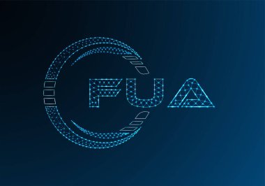 FUA düşük poli harfli logo vektör tasarımı. FUA düşük polyester logo tasarımı. Düşük polyester logo.