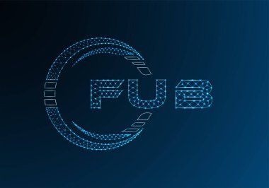FUB düşük poli harfli logo vektör tasarımı. FUB düşük poli logo tasarımı. Düşük polyester logo.
