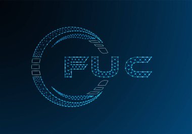 FUC düşük poli harfli logo vektör tasarımı. FUC düşük polyester logo tasarımı. Düşük polyester logo.