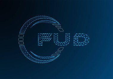FUD düşük poli harfli logo vektör tasarımı. FUD düşük polyester logo tasarımı. Düşük polyester logo.