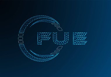 FUE düşük poli harfli logo vektör tasarımı. FUE düşük polyester logo tasarımı. Düşük polyester logo.