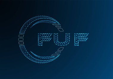 FUF düşük poli harfli logo vektör tasarımı. FUF düşük poli logo tasarımı. Düşük polyester logo.