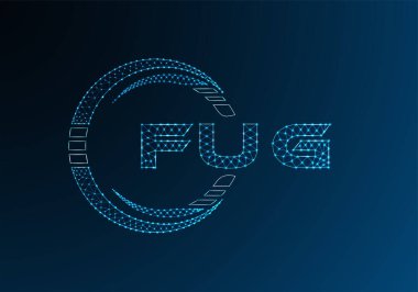 FUG düşük poli harfli logo vektör tasarımı. FUG düşük polyester logo tasarımı. Düşük polyester logo.