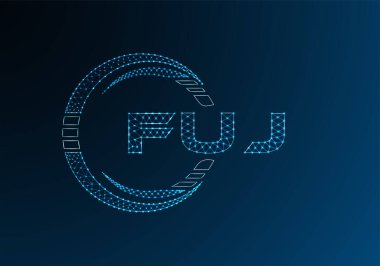 FUJ düşük poli harfli logo vektör tasarımı. FUJ düşük polyester logo tasarımı. Düşük polyester logo.