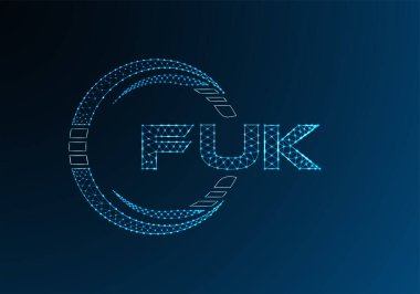FUK düşük poli harfli logo vektör tasarımı. FUK düşük polyester logo tasarımı. Düşük polyester logo.