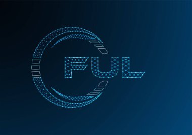 FUL düşük poli harfli logo vektör tasarımı. FUL düşük poli logo tasarımı. Düşük polyester logo.