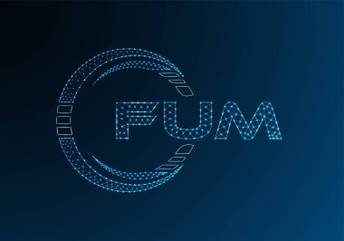 FUM düşük poli harfli logo vektör tasarımı. FUM düşük polyester logo tasarımı. Düşük polyester logo.
