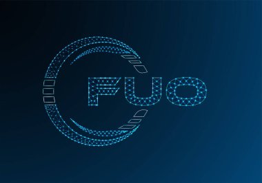 FUO düşük poli harfli logo vektör tasarımı. FUO düşük polyester logo tasarımı. Düşük polyester logo.