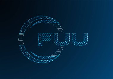 FUU düşük poli harfli logo vektör tasarımı. FUU düşük poli logo tasarımı. Düşük polyester logo.