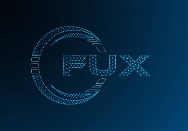 FUX düşük poli harfli logo vektör tasarımı. FUX düşük poli logo tasarımı. Düşük polyester logo.