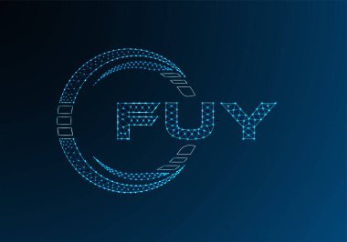 FUY düşük poli harfli logo vektör tasarımı. FUY düşük poli logo tasarımı. Düşük polyester logo.