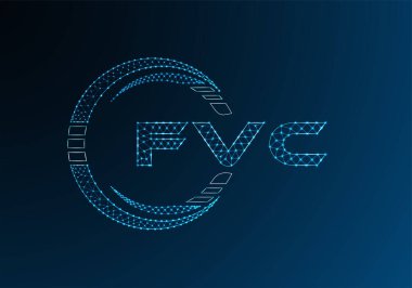 FVC düşük poli harfli logo vektör tasarımı. FVC düşük poli logo tasarımı. 