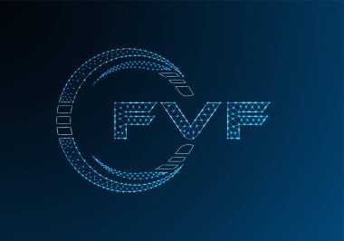 FVF düşük poli harfli logo vektör tasarımı. FVF düşük poli logo tasarımı. 