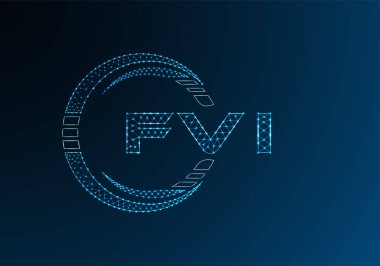 FVI düşük poli harfli logo vektör tasarımı. FVI düşük poli logo tasarımı. 